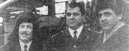 Задворный И. матрос  , гидроакустик П. Семерюк и стармех И. Семенов - СРТР-9031  28 декабрь 1968
