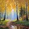 Эдуарда Вильде 92  -  такая  картина маслом "В осеннем лесу" (Зайцев В.) висела дома